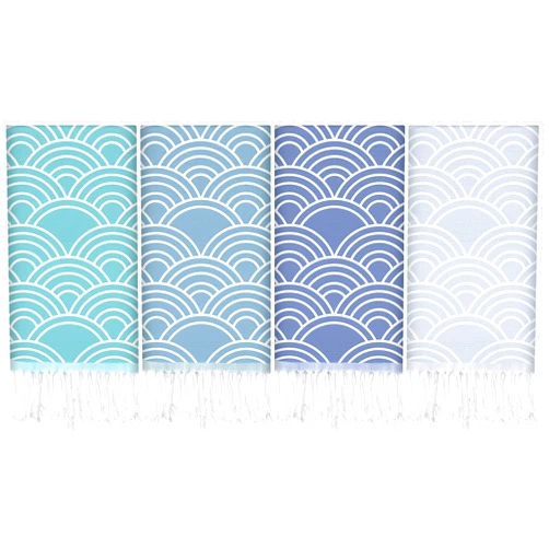 HunnmingRe Set of 4 Turkish Hand Towels Decorative Boho Bathroom Hand Towels Farmhouse Turkish Towels Cotton Absorbent Soft Dish Tea Towels Face Towels Set for Bathroom Kitchen 30 * 17inch(Blue)