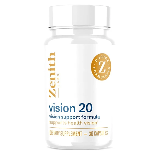 Zenith Labs Vision 20 Eye Vitamins - Lutein, Zeaxanthin, and Bilberry Extract - Supports Eye Strain, and Eye Health - Carotenoid Blend