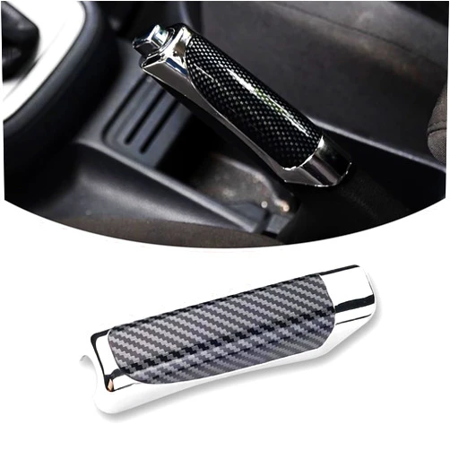 Leediga Pack-1 Car Handbrake Cover, Anti-scratch ABS Decorative Protective Case, Automobile Interior Supplies, Universal for Most Cars, SUVs and Vans (Carbon Fiber Black)