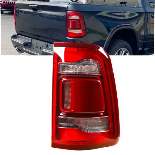 PARTREE LED Tail Light Right Passenger Assembly Compatible with Ram 1500 2019-2022 [without Blind Spot Detection] Direct Replacement Red Lens Rear Lamp 55112990AC 55112990AD