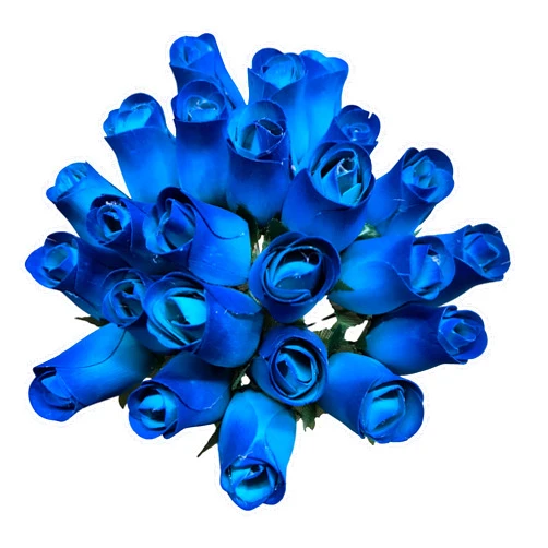The Original Wooden Rose 24 Individual Blue with Dark Blue Tips Wooden Roses