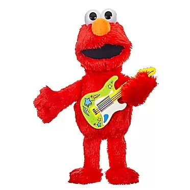 Hasbro Sesame Street Rock and Rhyme Elmo Talking, Singing 14-Inch Plush Toy for Toddlers, Kids 18 Months & Up