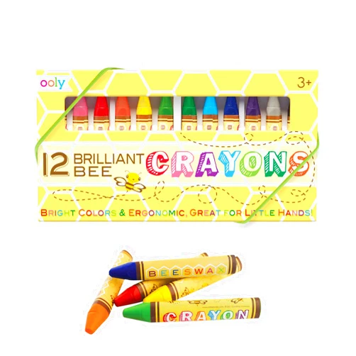 Ooly, Brilliant Bee Crayons, Bright and Vivid Triangular Crayon - Set of 12