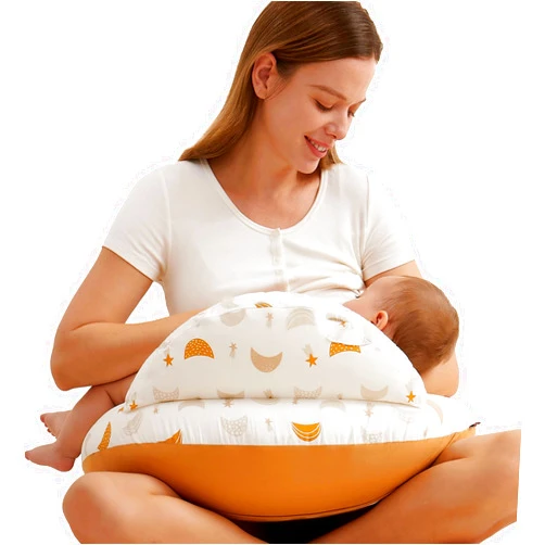 Momcozy Original Standard Size Nursing Pillow - Ergonomic Breastfeeding Pillows with Security Fence for Baby-Adjustable Waist Strap and Removable Cotton Cover，Starry Sky
