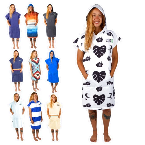 COR Surf Poncho Changing Towel Robe with Hood and Front Pocket | Thick Quick Dry Microfiber Towel