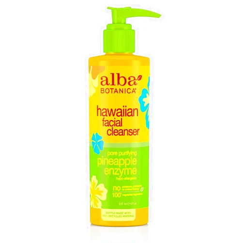 Alba Botanica Pore Purifying Pineapple Enzyme Hawaiian Facial Cleanser, 8 oz. (Pack of 2)