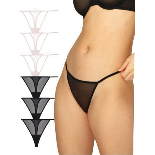 Smart & Sexy Women's Mesh & Lace Thong Panties, Available in Multi Packs