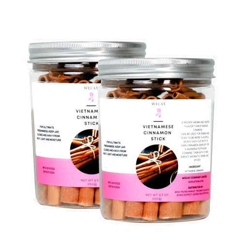 Wecay Cinnamon Stick 10.6 Oz (Pack of 2 150g), Saigon Cinnamon Sticks Bulk, 100% Raw Organic Cinnamon Sticks, Pure Cinnamon Spice from Vietnam, Cassia Cinnamon for Baking Cooking and Beverages (10.6)
