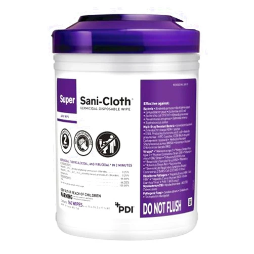 Generic PDI Super Sani-Cloth Germicidal Disposable Wipe, White, 6 X 6-3/4