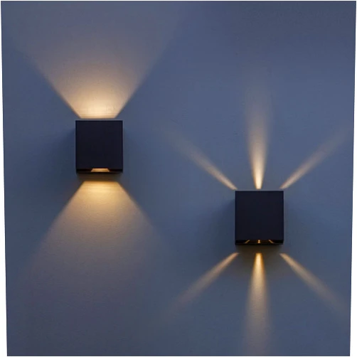 LUTEC 2-PACK LED Up & Down Modern Wall Lamp, Aluminum Anti-Rust Outdoor Indoor Wall Sconce, 10W 3000K Warm White, Adjustable Exterior Wall Light, Waterproof for Porch, Patio, Garden, Bedroom-Black