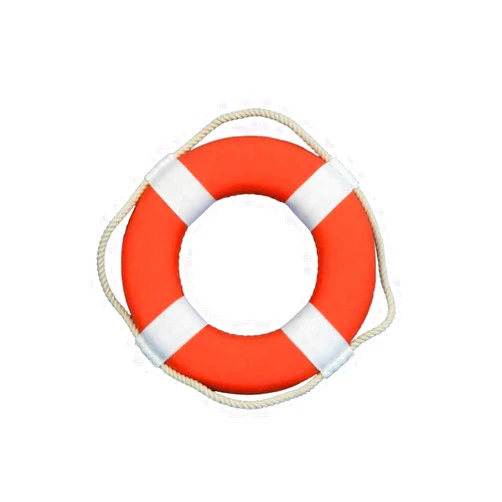 Handcrafted Nautical Decor Hampton Nautical Vibrant Orange Decorative Life Ring with White Bands, 10