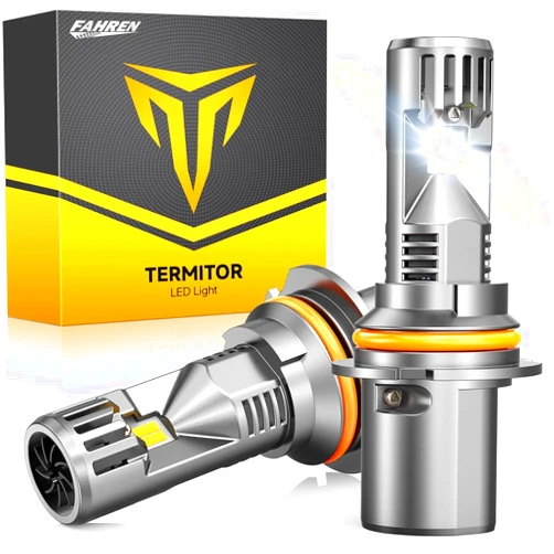 FAHREN 9007 Bulb, [Newest & Brightest] 22000LM HB5 Fog light, 6500k White IP68 Waterproof with Cooling Fan, 1:1 Mini Size Quick Install Plug and Play, Pack of 2