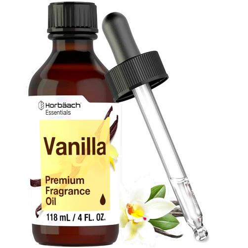 Horbäach Vanilla Fragrance Oil | 4 fl oz (118 ml) | Premium Grade | for Diffusers, Candle and Soap Making, DIY Projects & More
