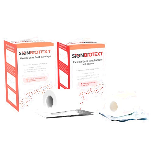 SION BIOTEXT Unna Boot Compression Bandage Bundle – Zinc & Calamine and Zinc Oxide – 3 Inches x 10 Yards – Flexible Compression for Moist Wound Healing