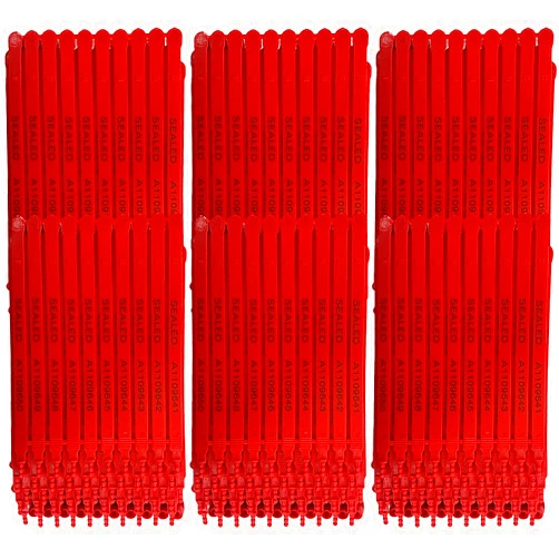 AVG Packaging Supplies Red Plastic Security Seals (8