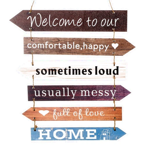 Jetec Welcome to Our Home Wood Hanging Front Door Sign Welcome Home Sign for Wall Front Door Decor Home Vintage Welcome Wall Sign Farmhouse Rustic Funny Family Decorative Signs