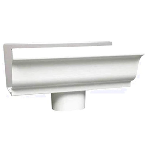 AMERIMAX HOME PRODUCTS 33010 5-Inch Galvanized End/Drop, White