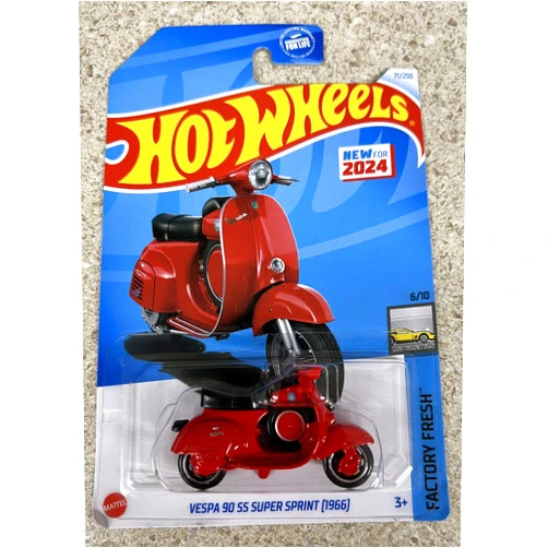 Hot Wheels Matchbox Hot Wheels Red Vespa 90 SS Super Sprint (1966) 71/250 HW Factory Fresh 6/10 New for 2024