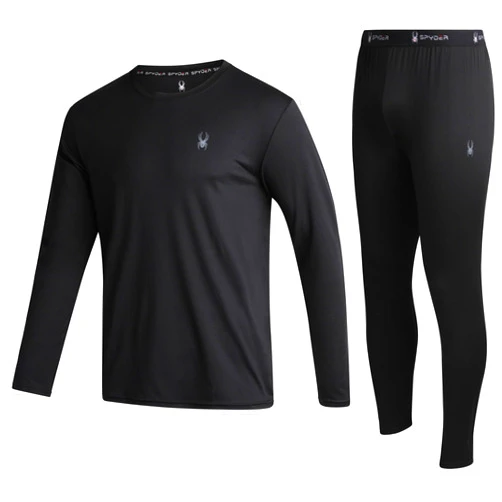 Spyder Men's Thermal Underwear Set - 2 Piece Brushed Back Fleece Lined Long Johns Base Layer Set for Men (Sizes: S-XL)