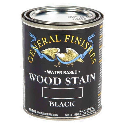 General Finishes Water Based Wood Stain, 1 Pint, Black