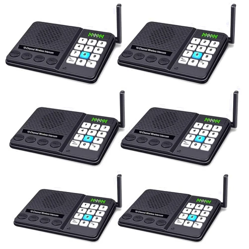 GLCONN 6 Pack Intercoms Wireless for Home - Room to Room Intercom System for House, Business, Office, Hotel - Long Range Home Communication System