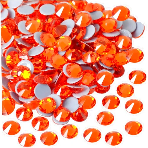 FYGEM 4000 Pcs FYGEM Hot Fix Iron Rhinestones DIY Jewelry Making with Picking Pen (Orange, SS6)