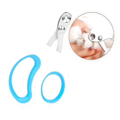 Vesslam Cat Nail Clippers with Circular Cut Hole -Avoid Over Cutting Pet Nail Clippers -Specially Designed for Cats-Sharp Angled Blade Professional Paw Trimmer Set for Novice Pet Families (Blue)
