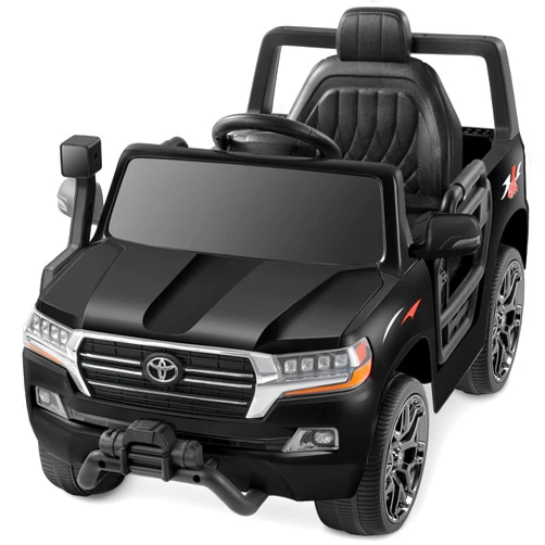 ELEMARA Toyota Ride on Car, 12V7AH Electric Cars for Toddlers with DIY Building Blocks & Storage Area, 3.5mph, Battery Car for Kids, Ride on Truck with Remote Control, 3 Speeds, Bluetooth-Black
