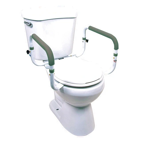 Carex Toilet Safety Frame - Toilet Safety Rails With Adjustable Width - Toilet Rails For Elderly, Handicap, Home Health Care Equipment After Surgery, Supports 300lbs