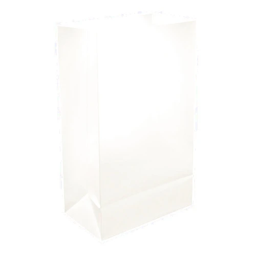 LumaBase Plastic Luminaria Bags, White - Set of 12