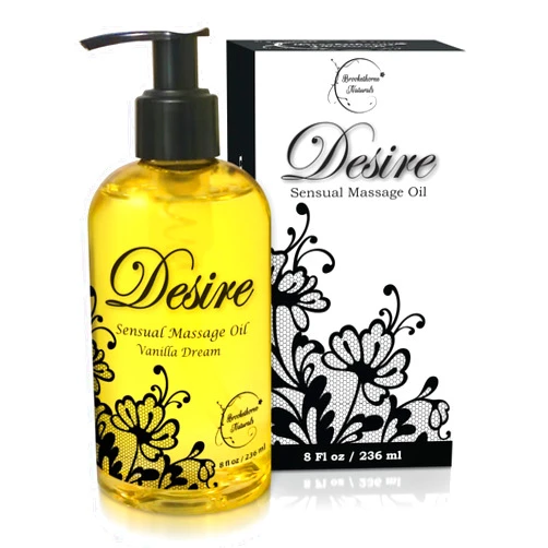 Brookethorne Naturals Desire Sensual Massage Oil for Date Night | Best Massage Oil for Couples | Valentines Day Gifts for her | All Natural with Sweet Almond, Grapeseed & Jojoba for Smooth Glide 8oz