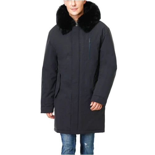 Pooluly Men's Waterproof Winter Coat Warm Long Down Parka Coat Wind and Water Resistant Puffer Jacket with Hooded