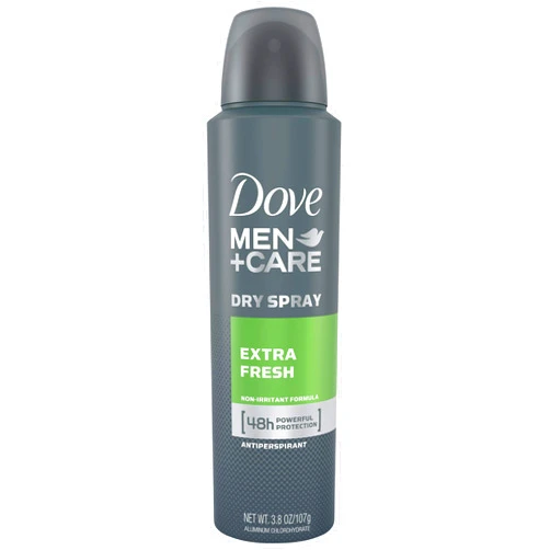 Dove Men + Care Dry Spray Antiperspirant, Extra Fresh 3.8 oz (Pack of 7)