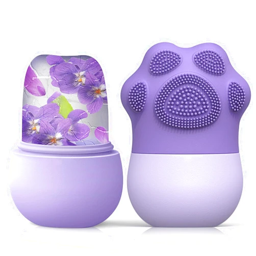 Aquuaera ice roller For face and eyes , ice face roller，ice mold for face and Eyes,De-Puff Eye Bags,Reduce Migraine Pain,Reusable Massage Silicone Ice Mold Skin Care Tools(Purple)