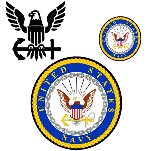 United by Color US Navy Stickers and Decals (3 Pack) - Strong Adhesive Waterproof US Navy Decals for Vehicles - No Fade, Used for Truck, Car, Laptop, Water Bottle, Boat, Phone, Window