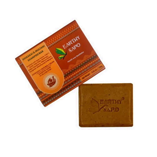 Earthy Sapo Shikakai & Multani Shampoo Bar, For Oily Hair 3.52 oz. /100 G (Pack Of 1)