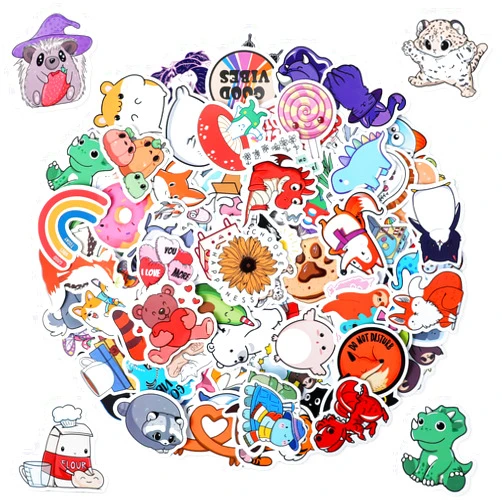 Molain Cute Animal Stickers,100PCS Cute Animal Stickers for Kids, Water Bottle Stickers, Waterproof Vinyl Stickers Zoo Stickers for Laptop, Skateboard, Phone, Guitar, Cars, Bumper, and Scrapbook(B)