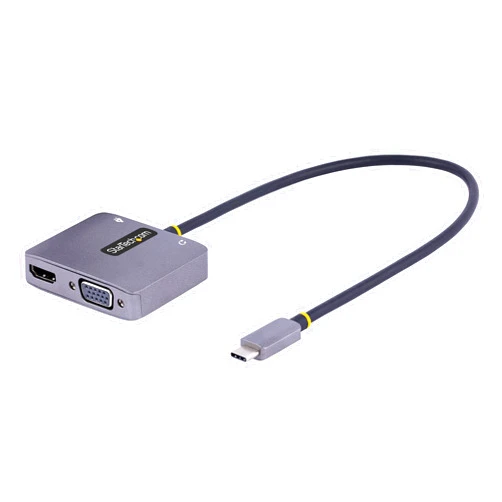 StarTech.com USB C Video Adapter, USB C to HDMI VGA Multiport Adapter w/ 3.5mm Audio Output, 4K 60Hz HDR, 100W PD 3.0, Thunderbolt 3/4 Compatible - USB C Display Travel Adapter (122-USBC-HDMI-4K-VGA)