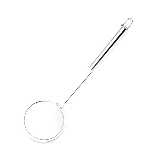 Hiware Stainless Steel Fat Skimmer Spoon - Fine Mesh Food Strainer for Grease, Gravy and Foam, Japanese Hot Pot Skimmer with Long Handle