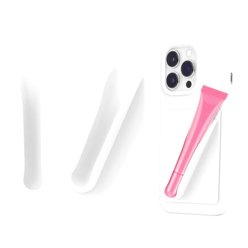 NBOOCUP 2 Pack Silicone Lip Balm Holder, Chapstick Holder for Cell Phone & Car Accessories, Stick On Rhode Phone Case Compatible with iPhone and Android Phone, Lip Gloss Phone Case, (White)