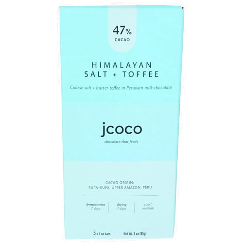 Jcoco Bali Sea Salt Milk Chocolate Bar, 3 Ounce
