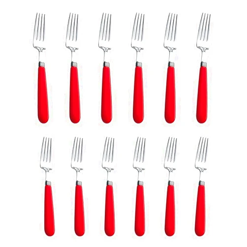 CASUAL PRODUCT Monaco Dinner Fork, Red, Set of 12