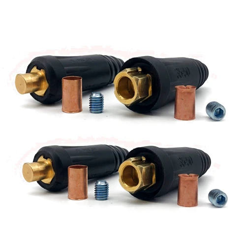 RX WELD Welding Cable Quick Connector Pair DINSE-Style (200Amp-300Amp (#4-#1) 35-50 SQ-MM 2-set)