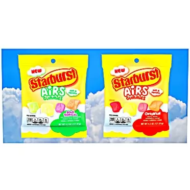 Gse STARBURST AIRS GUMMIES ORIGINAL FLAVORS AND SOUR TROPICAL FLAVOR (2 PACK BUNDLE)
