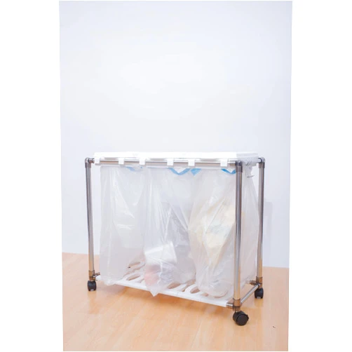 Loyaltaling in Home Recycling Bins, 3 Compartment Recycling Trash Can Trash and Recycling Bin Combo with Wheels, Portable Garbage Bag Holder, Removable Covers, Sorting Trash Can for Kitchen Outdoor