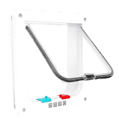 Lessmon Thin Cat Door for Windows, Pet Doors and Sliding Door, Safety Pet Door with 4 Way Lock, Weatherproof Cat Flap for Thin Door and Wall(Medium, 6.7in x 6.3in Flap)