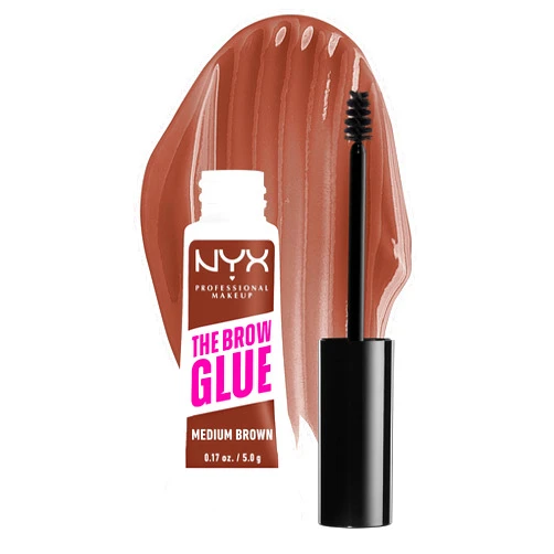 NYX PROFESSIONAL MAKEUP The Brow Glue, Extreme Hold Tinted Eyebrow Gel - Medium Brown
