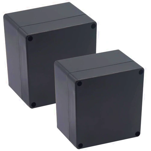 Raculety 2 Pack Project Box IP65 Waterproof Junction Box ABS Plastic Black Electrical Boxes DIY Electronic Project Case Power Enclosure 4.72