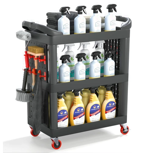 Pelnuies 3 Tier Auto Detailing Cart with 12 Grooves, 350 LBS Capacity Detail Cart with 2 Hanging Plate and Hooks, Cleaning Carts on Wheels for Detailers Garage, Workshop, Repair Shop, Black