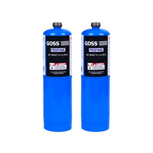 GOSS Standard Propane Fuel Cylinder/Canister-Pack of 2, 14.1oz/Bottle